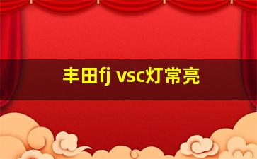 丰田fj vsc灯常亮